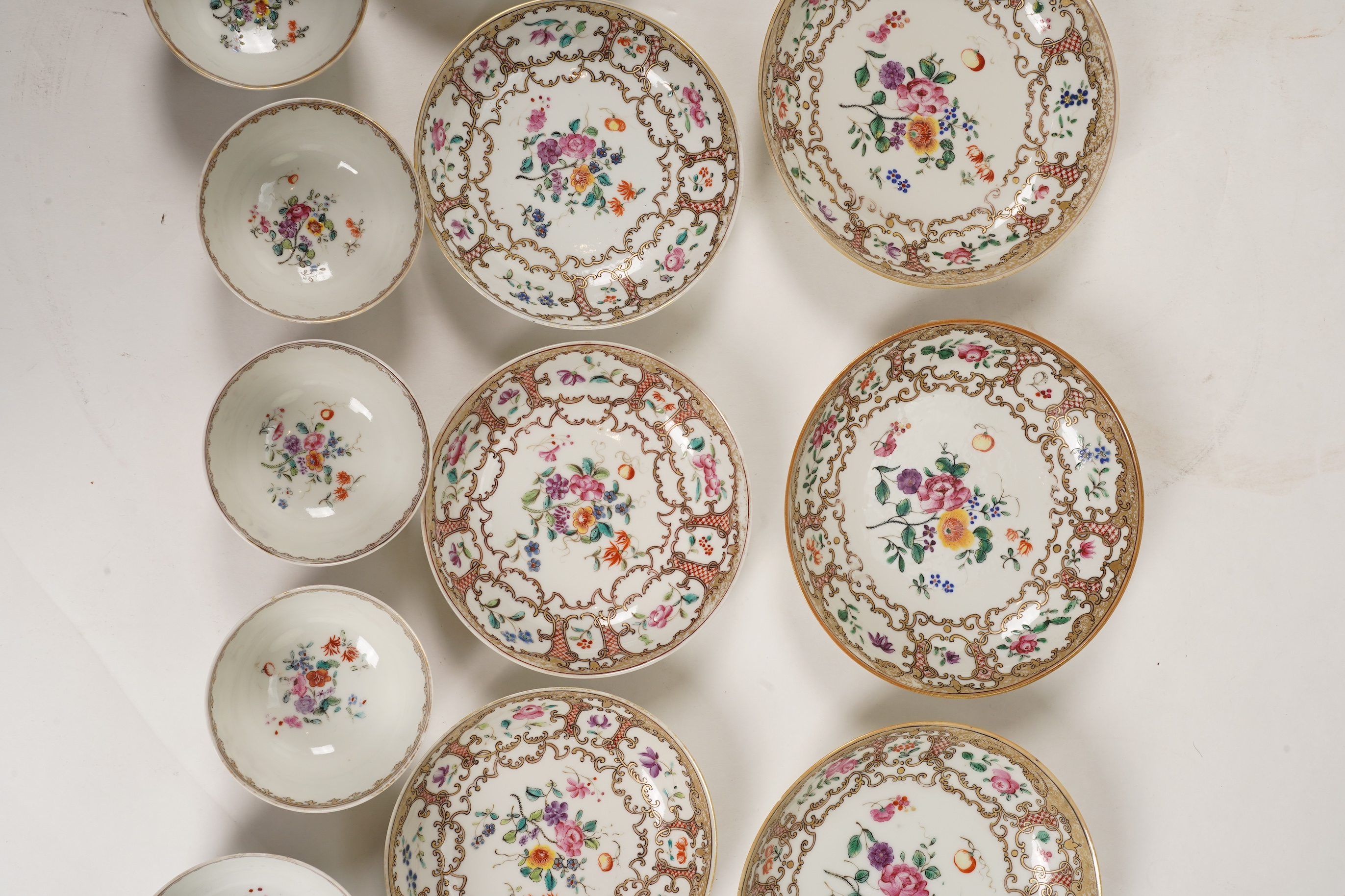 A Chinese famille rose part tea set, Qianlong period